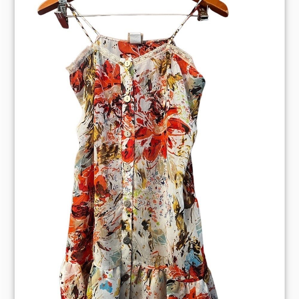 Daytrip Floral Boho Festival tank button up top Sz S Women - Picture 2 of 6